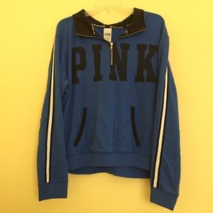 Limited Edition PINK Navy Blue Quarter Zip Sweater